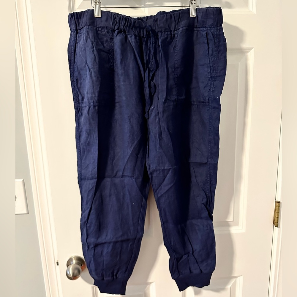 Cropped linen jogger